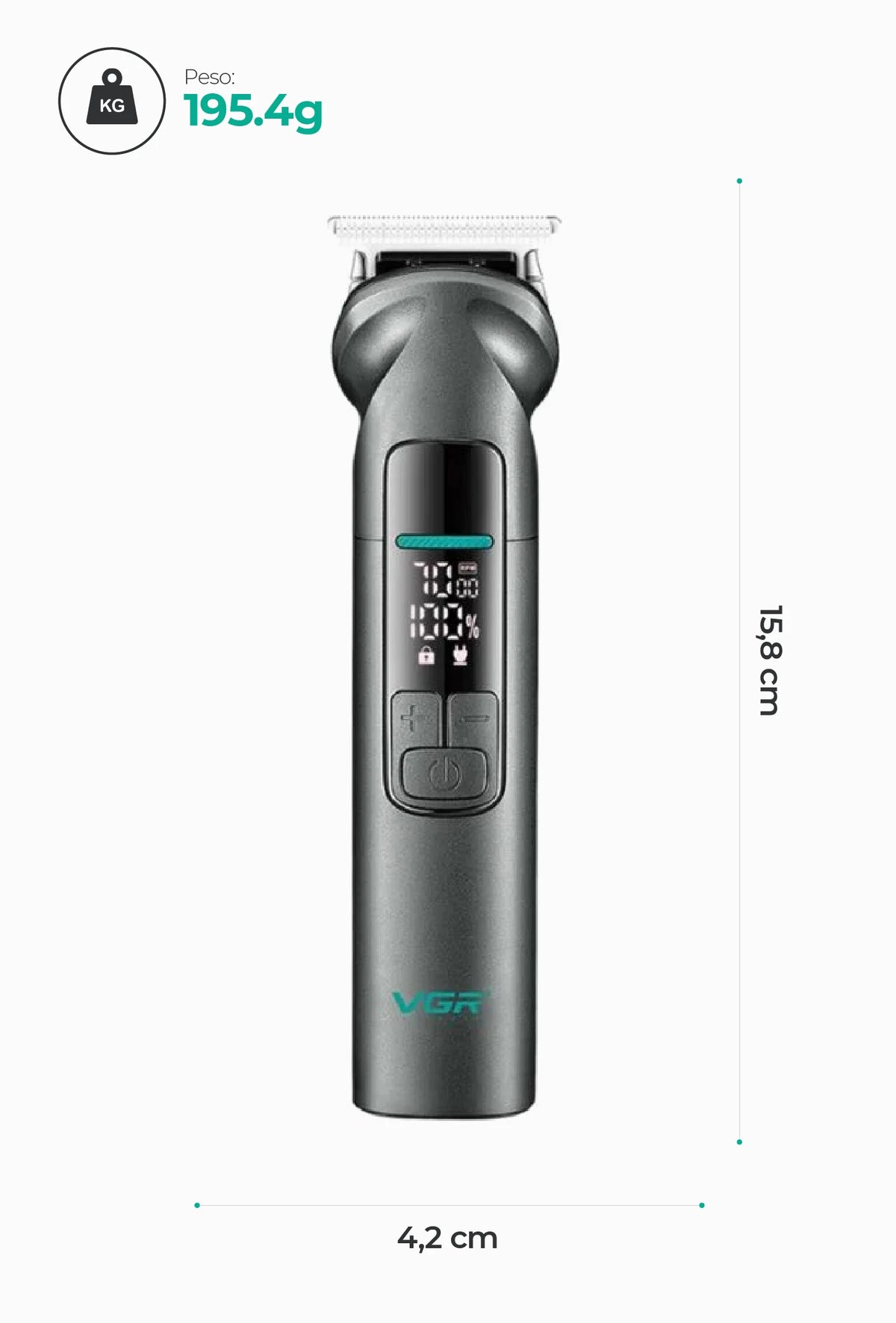 Set de îngrijire VGR V-096 AFA, 14 în 1, cu afișaj LED – imagine 4