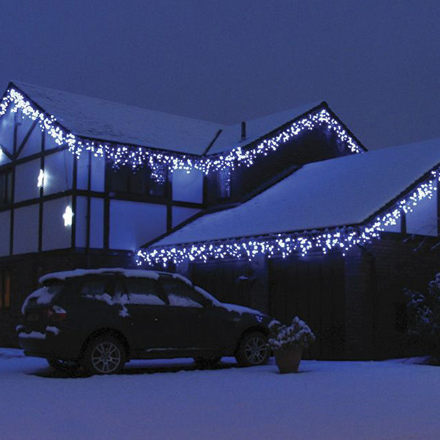 Instalație LED tip țurțuri, 120 LED-uri, 5,5 m, alb rece – imagine 4