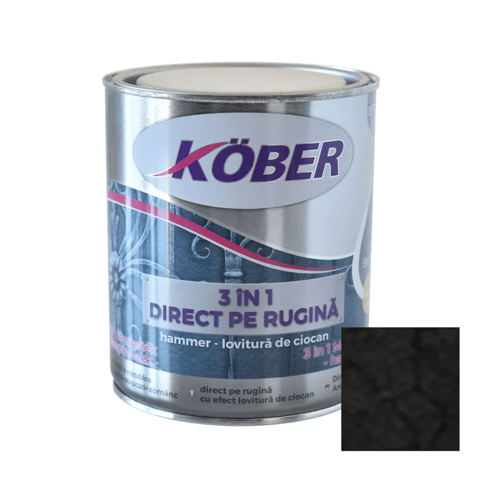 Email 3in1 negru, aplicare directa pe rugina, efect hammer, 0.75L
