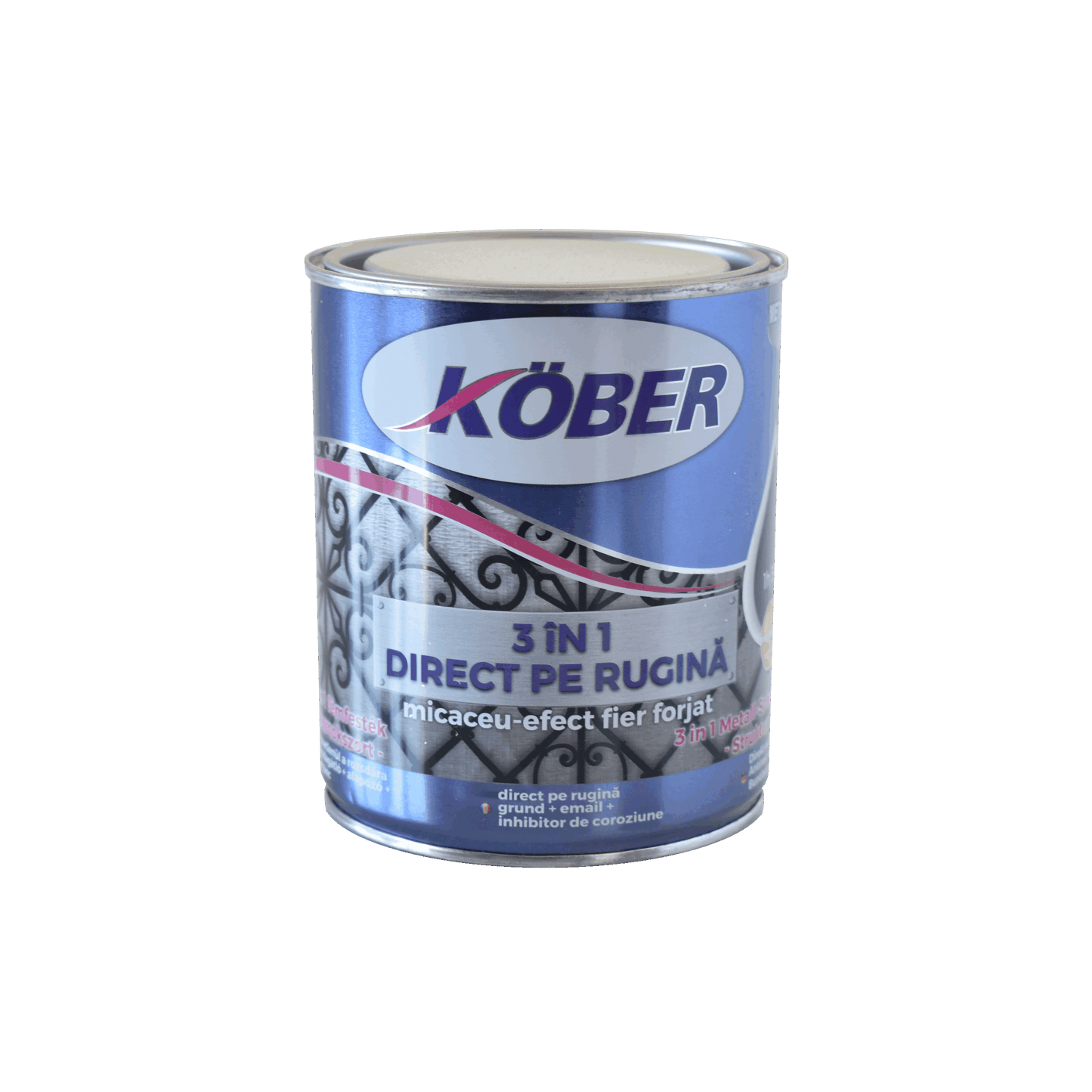 Email 3 in 1 pentru metal cu efect fier forjat micaceu, aplicare direct pe rugina, 0.75L, brun