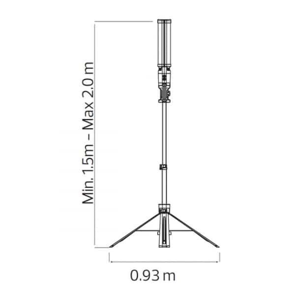 Suport turn pentru proiector LED 80W, 2x4300lm, 5000K, ajustabil, IP54