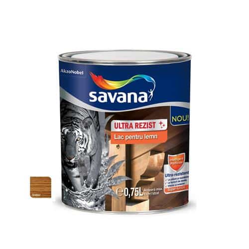 Lac pentru lemn ultrarezistent Savana, nuanta Stejar, 0.75 L