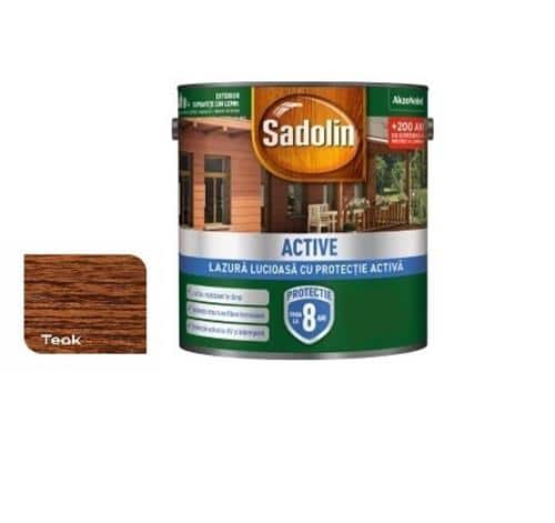 Lazura lucioasa pentru lemn, exterior, solvent 2.5L, nuanta teak
