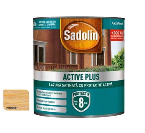 Lazura satinata incolora pentru lemn, pe baza de apa, 2.5 L