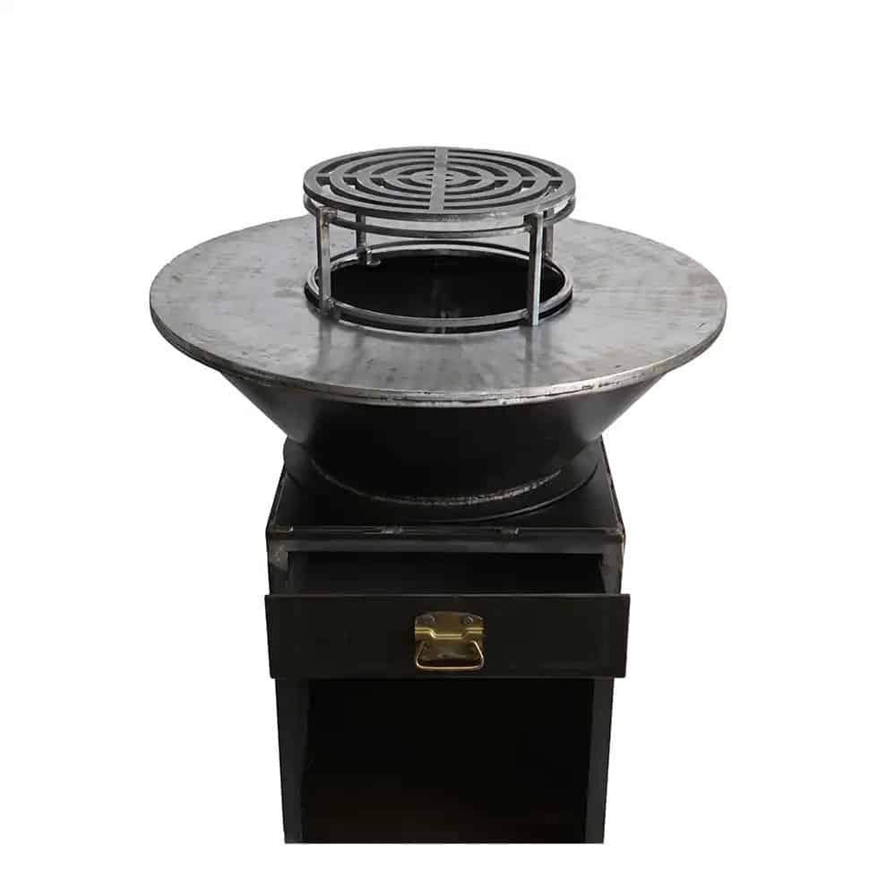 Gratar cu plita rotunda 98x85 cm, pentru gatit in aer liber
