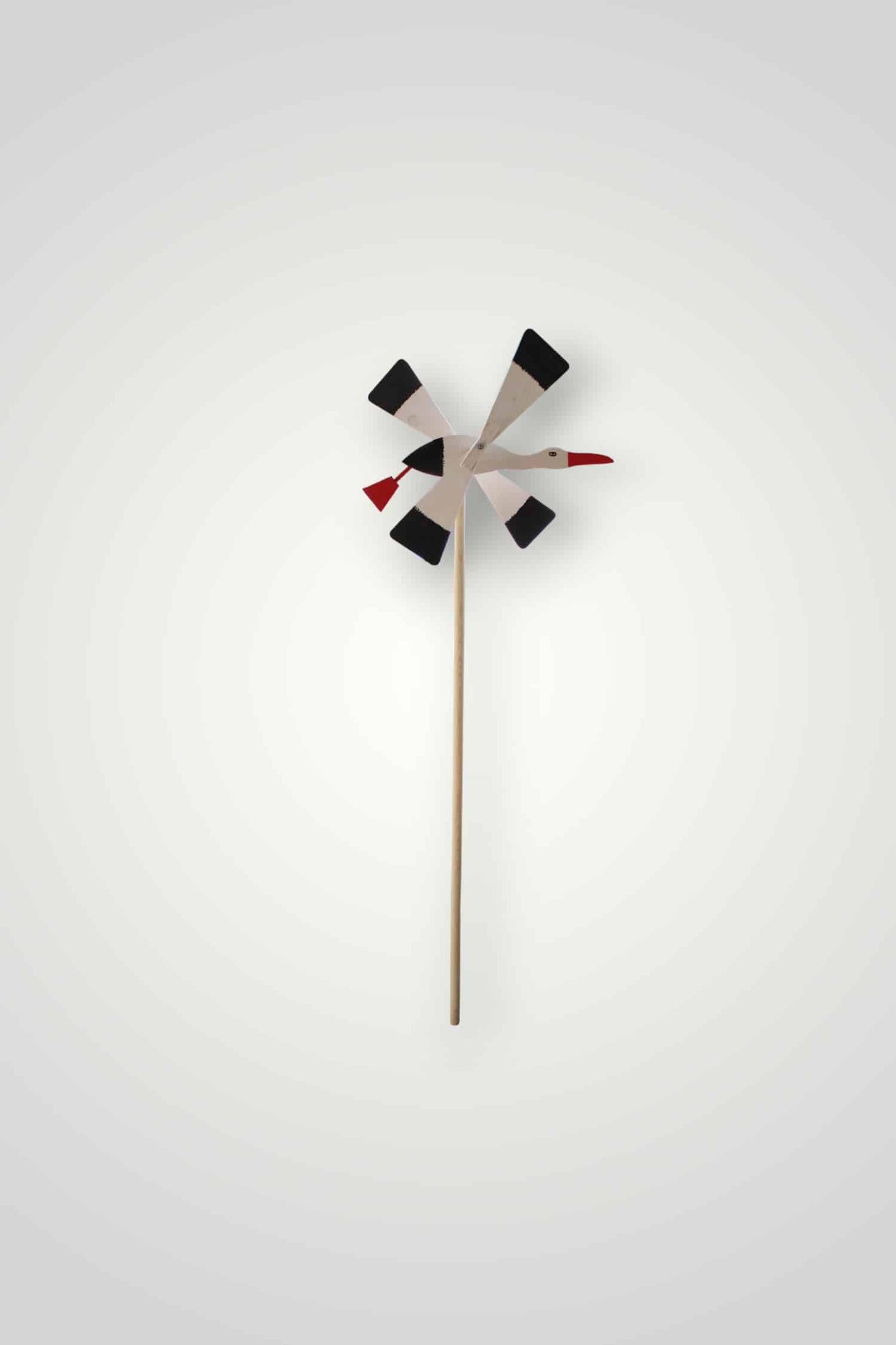 Morisca de vant din lemn, model barza, 43x20x4 cm