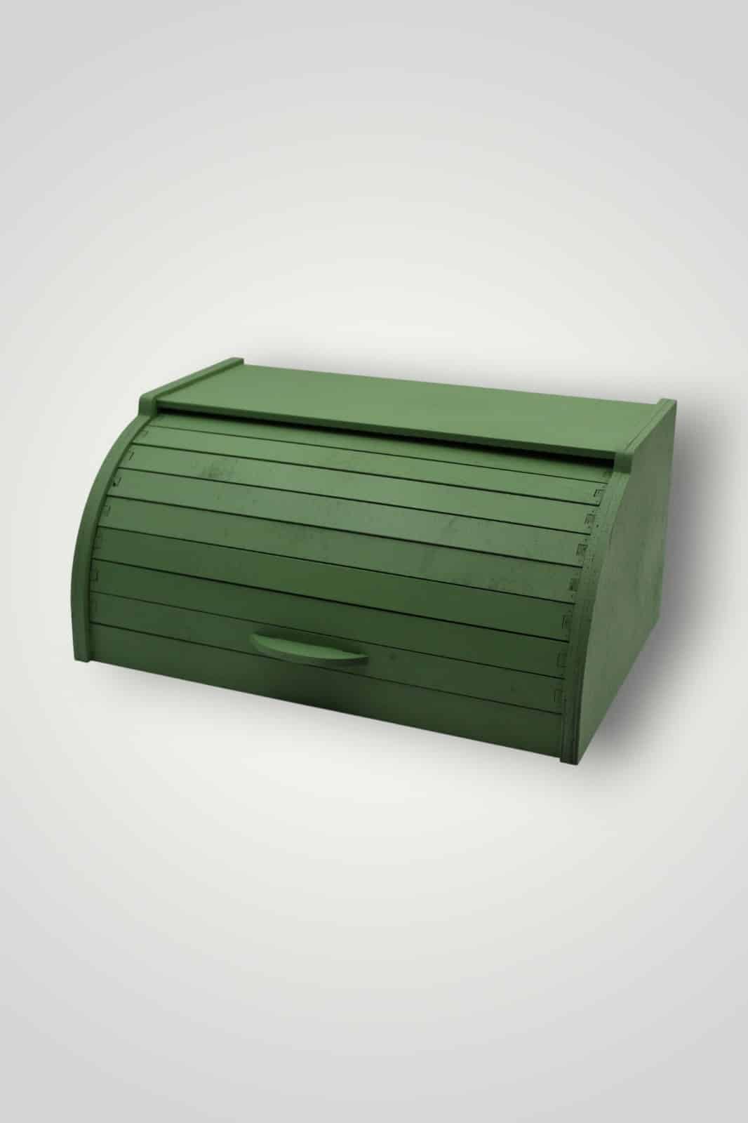 Cutie de paine din lemn de albasia, 38x18x26 cm, culoare verde