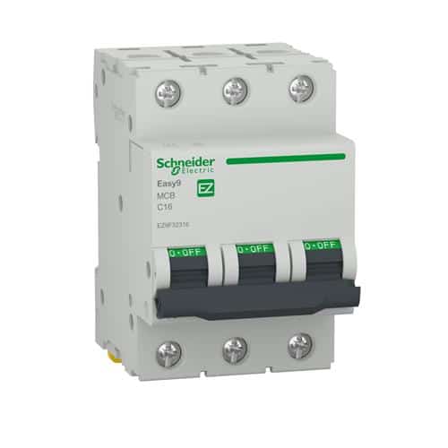 Intrerupator automat tripolar 16A curba C, capacitate 4500A, culoare alb