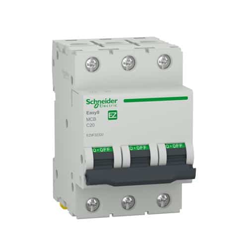 Intrerupator automat tripolar 20A, curba C, capacitate rupere 4500A, alb
