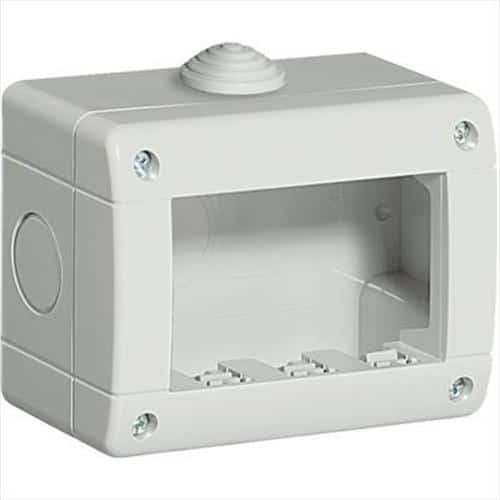 Cutie aparenta 3 posturi, IP40, montaj interior, finisaj alb