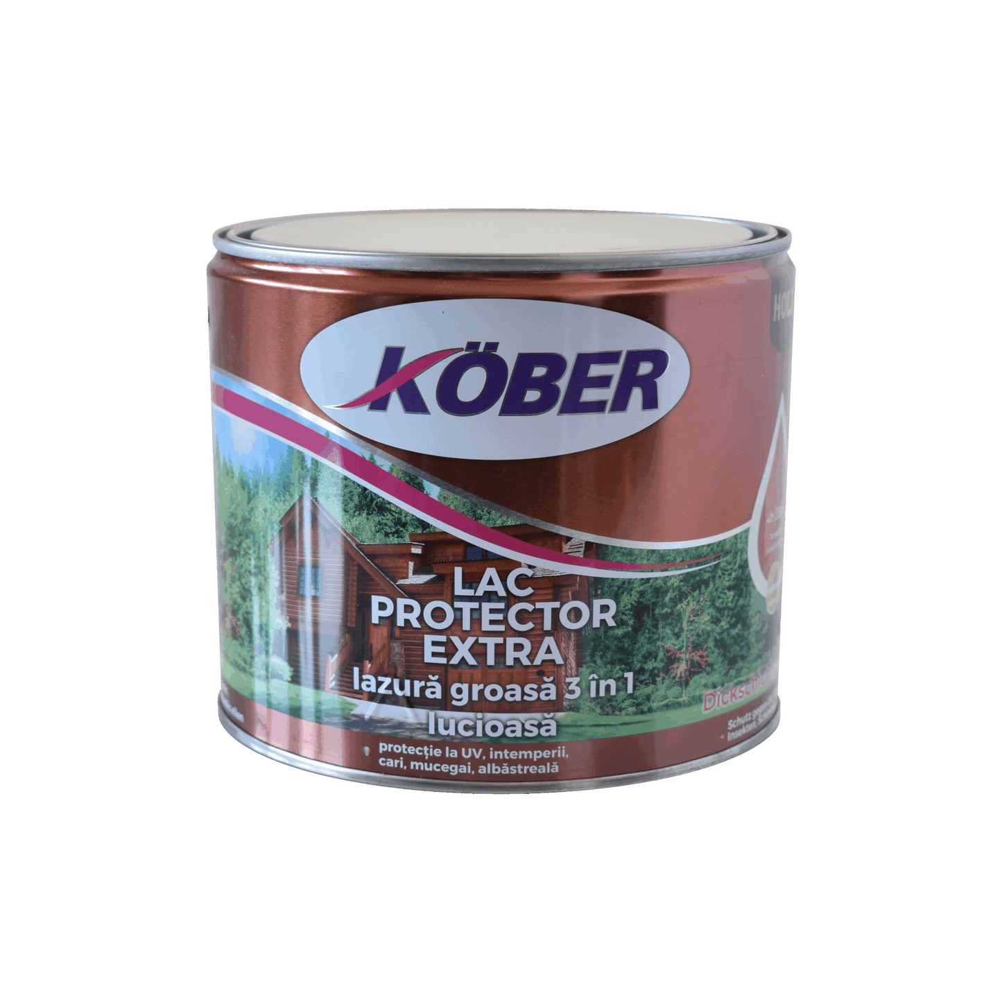 Lac protector extra mahon 2.5L pentru lemn, lazura groasa solventi, exterior si interior