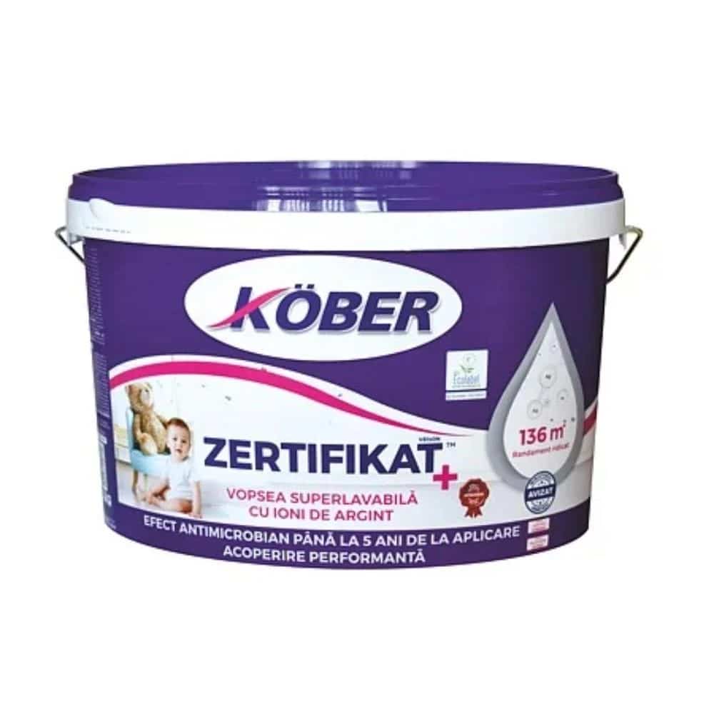 Vopsea lavabila pentru interior, zertifikat plus ion de argint, 8.5L, alb KOBER / V8140N-P8.5L