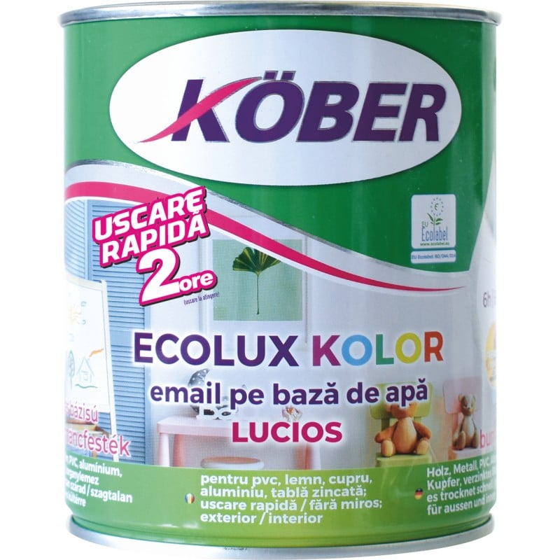 Email pe baza de apa, lucios, alb, 0.6L, pentru interior si exterior