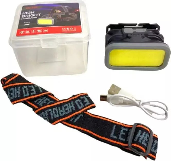 Lanterna de cap cu lumina alba si rosie, incarcare USB, LED COB, reglabila