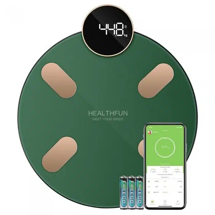 Cantar inteligent Bluetooth cu 13 indicatori, verde, iOS/Android, monitorizare corporala