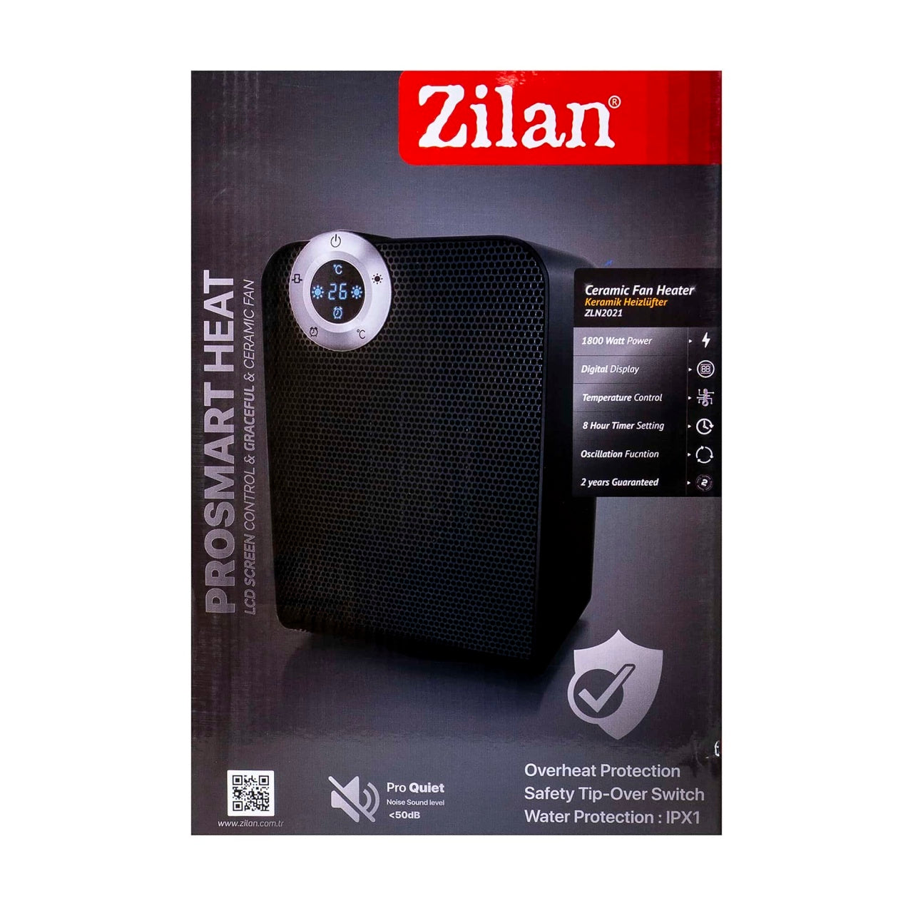 Aeroterma ceramica 1800W cu motor din cupru si rezistenta la apa IPX1, display