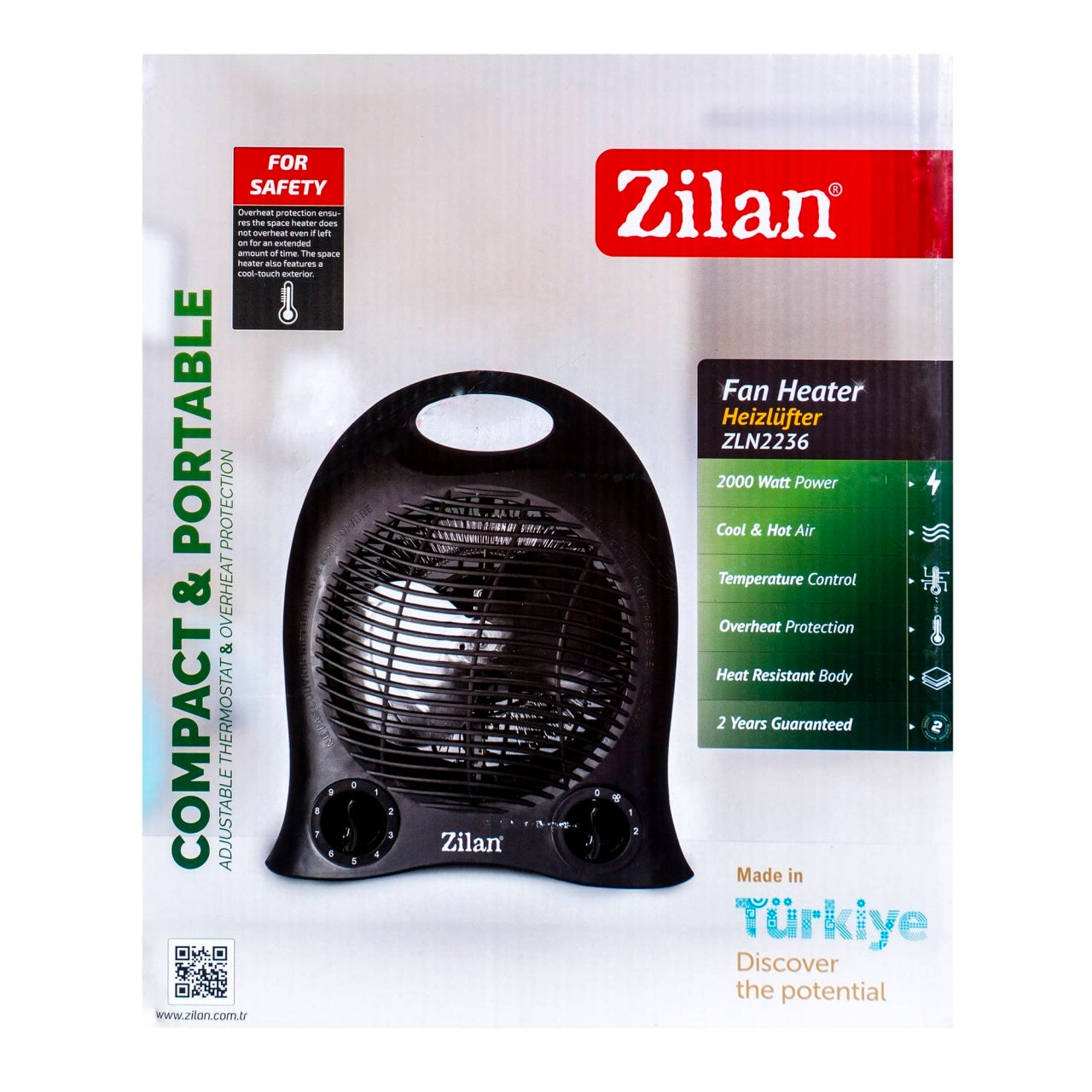 Aeroterma compacta 2000W cu 2 niveluri de putere si protectie supraincalzire