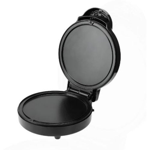 Aparat de gatit pizza, FOXMAG24, putere 1000W, cu suprafete de gatire antiaderente si termostat reglabil, negru, compact