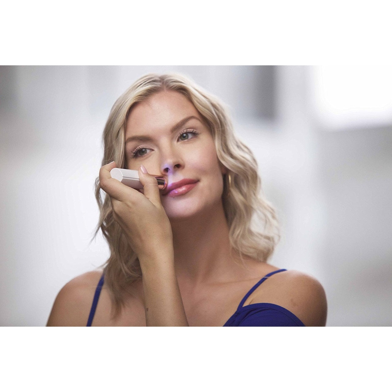 Aparat de ras facial reincarcabil cu led / Trimmer, aparat portabil pentru indepartarea parului facial Flawless Black - Rahel®