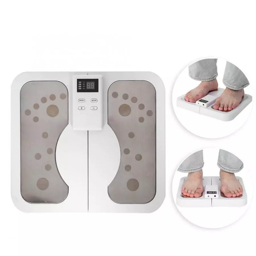 Aparat pentru masajul picioarelor, cu stimulator musculat electric tip ventuze, pentru ameliorarea durerilor, imbunatatirea circulatiei sangelui, alb