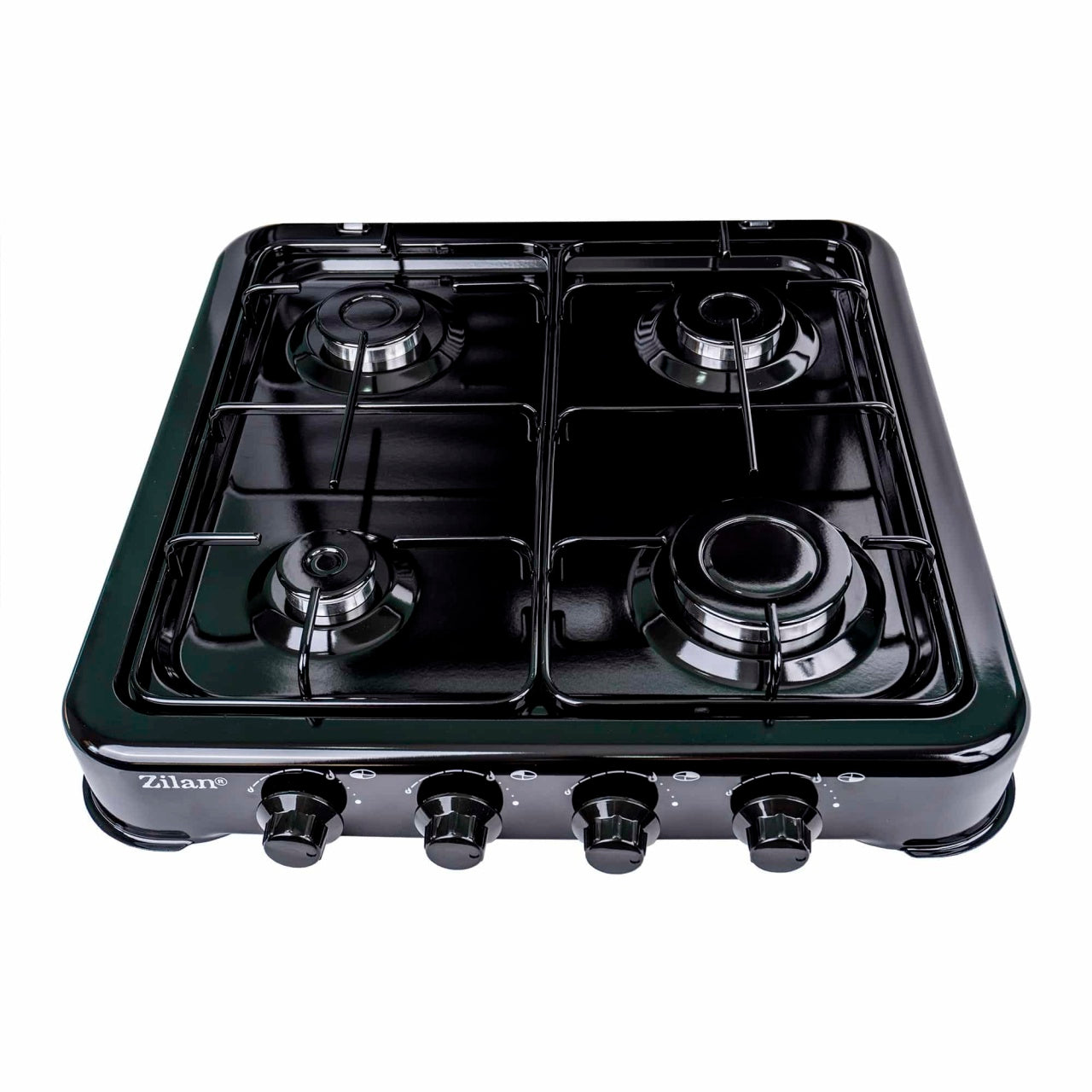 Aragaz 4 ochiuri, alimentare butelie, negru, 6400W, dimensiuni 55x50x11 cm