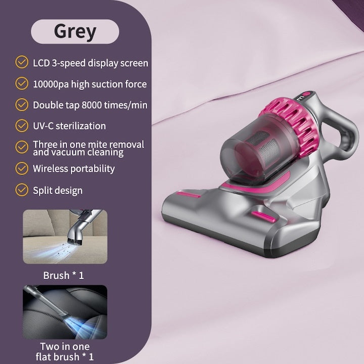 Aspirator 4-in-1, capacitate colectare 260ml, putere 100W, fara fir, cu aspiratie mare, filtru HEPA, gri/mov
