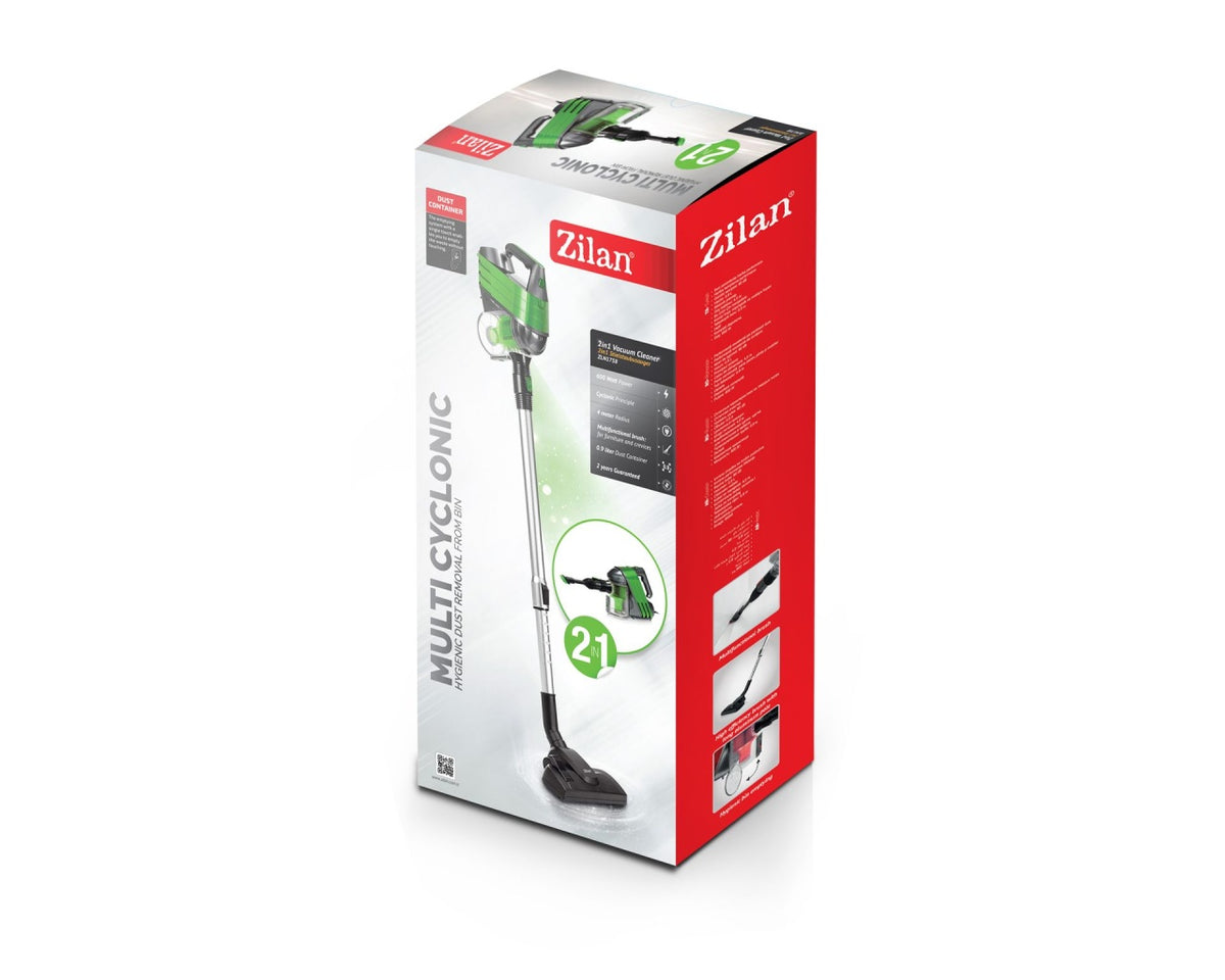 Aspirator vertical rosu, 600W, nivel zgomot 80 dB, cablu 4 m, capacitate 0.9 l