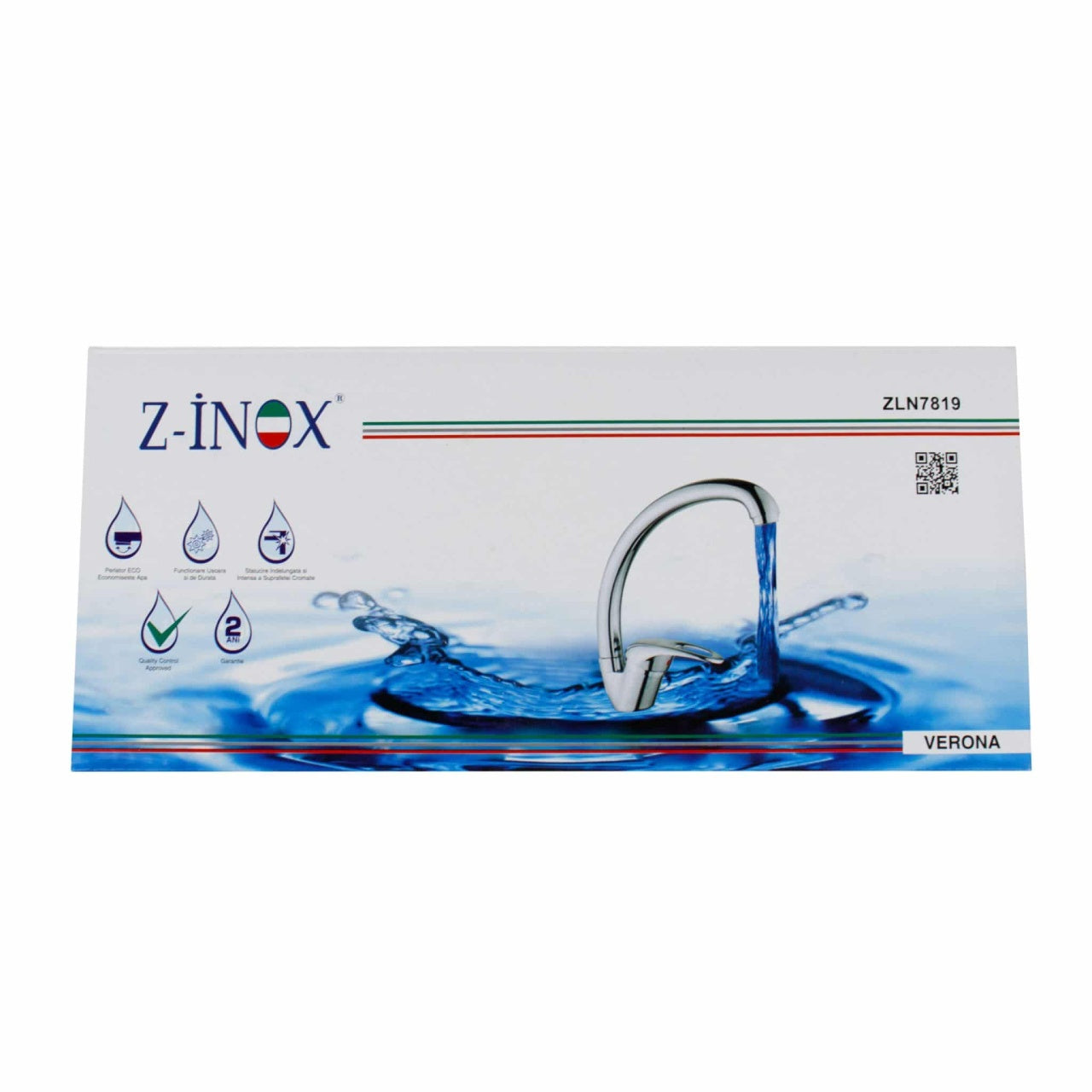 Baterie inox bucatarie cu pipa lunga mobila lebada si cartus ceramic 40mm