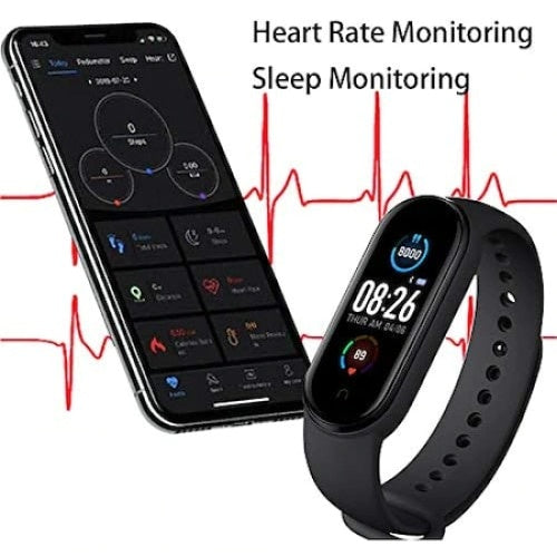 Bratara fitness FOXMAG24, bluetooth, pedometru, notificari, negru