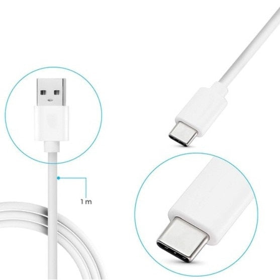 Cablu de date FOXMAG24, USB Type-C, 5A, 1m, alb