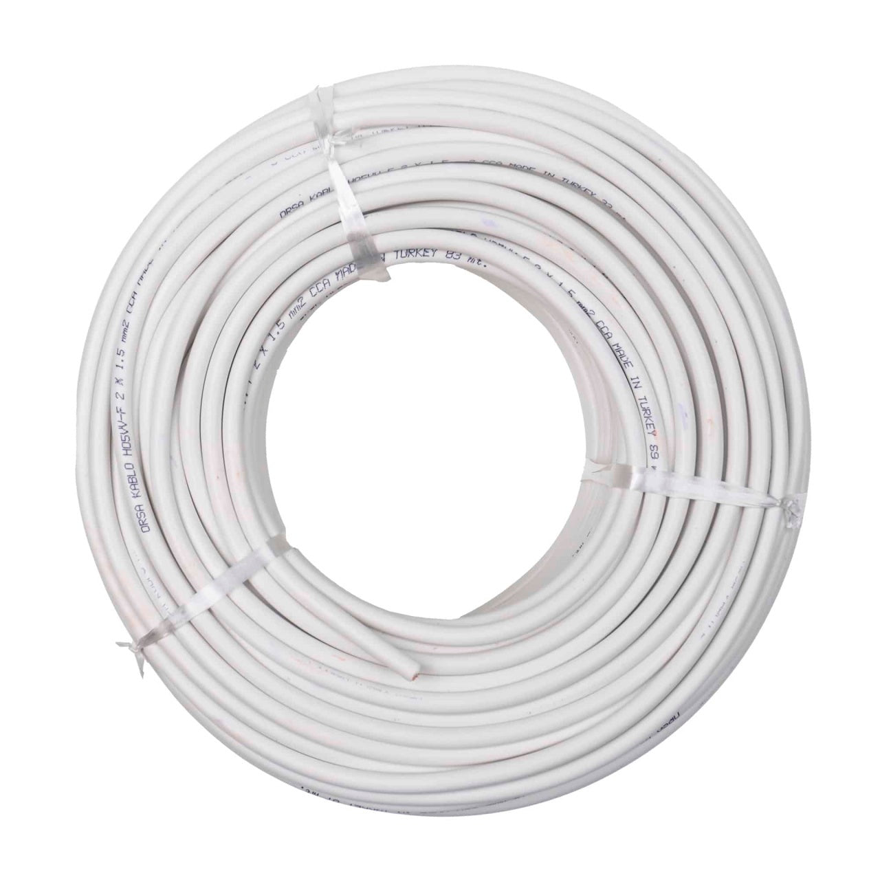 Cablu electric simplu 2x1.5 mm, 100 m, alb, pentru interior si exterior