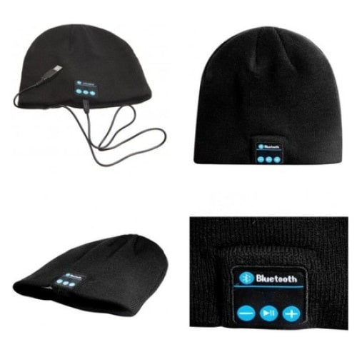 Caciula cu casti si microfon intergate, conexiune Bluetooth, cu functia de hands-free, casti detasabile, distanta de conexiune 10m, autonomic 8 ore, negru