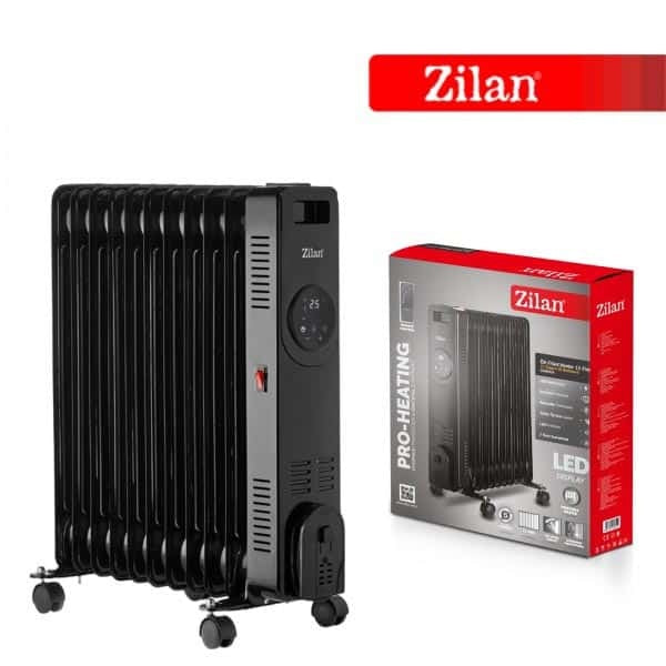 Calorifer electric cu 11 elementi, 2500W, termostat reglabil si protectii