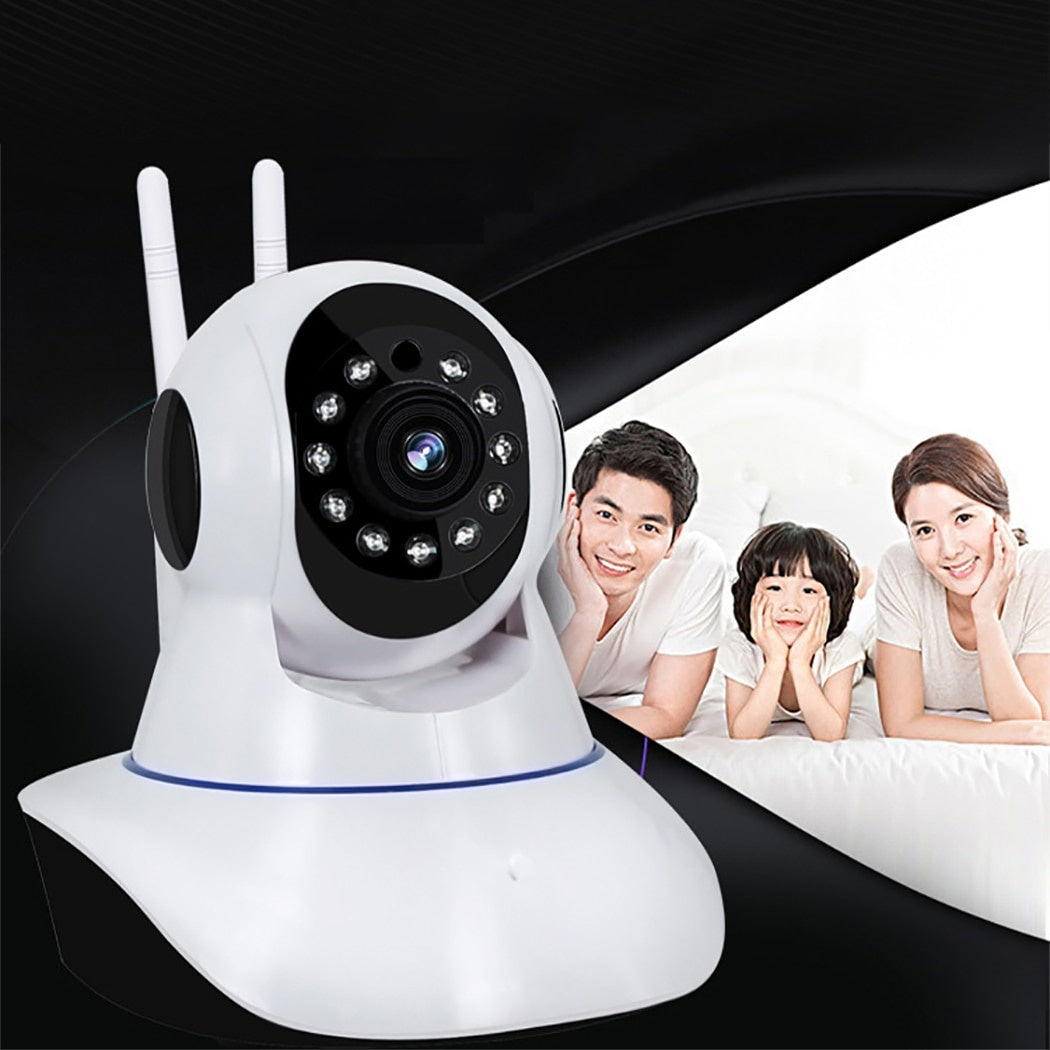 Camera supraveghere Video 3D HD Wifi, MEILAN, viziune nocturna, audio pe 2 cai, anti-zgomot, detectare de miscare,Alb