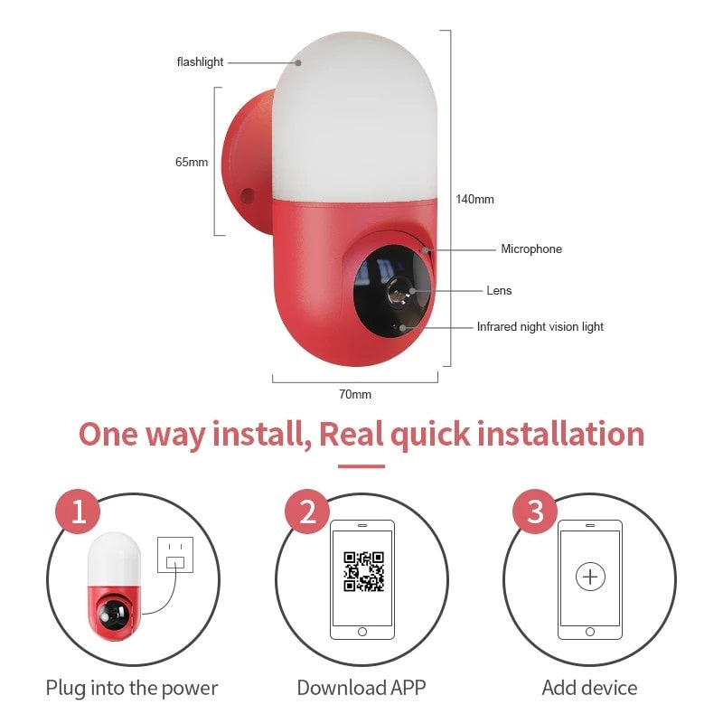 Camera wifi FOXMAG24, 2MP, 360 de grade, rotatie, detectie miscare