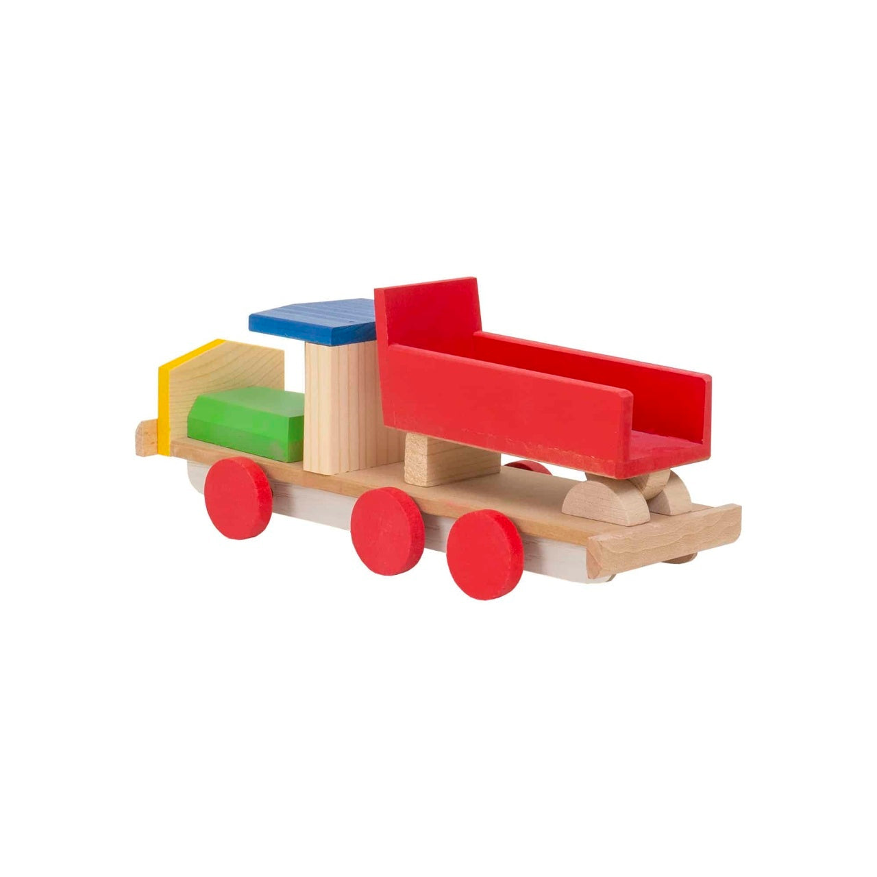 Camion basculanta din lemn, dimensiuni 30x10x13 cm
