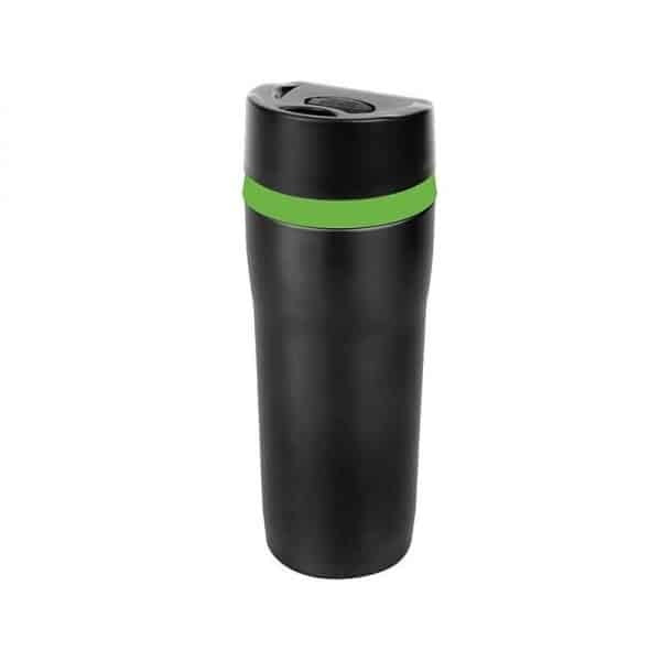 Cana termos 380 ml cu supapa etansare, inox, verde/rosu
