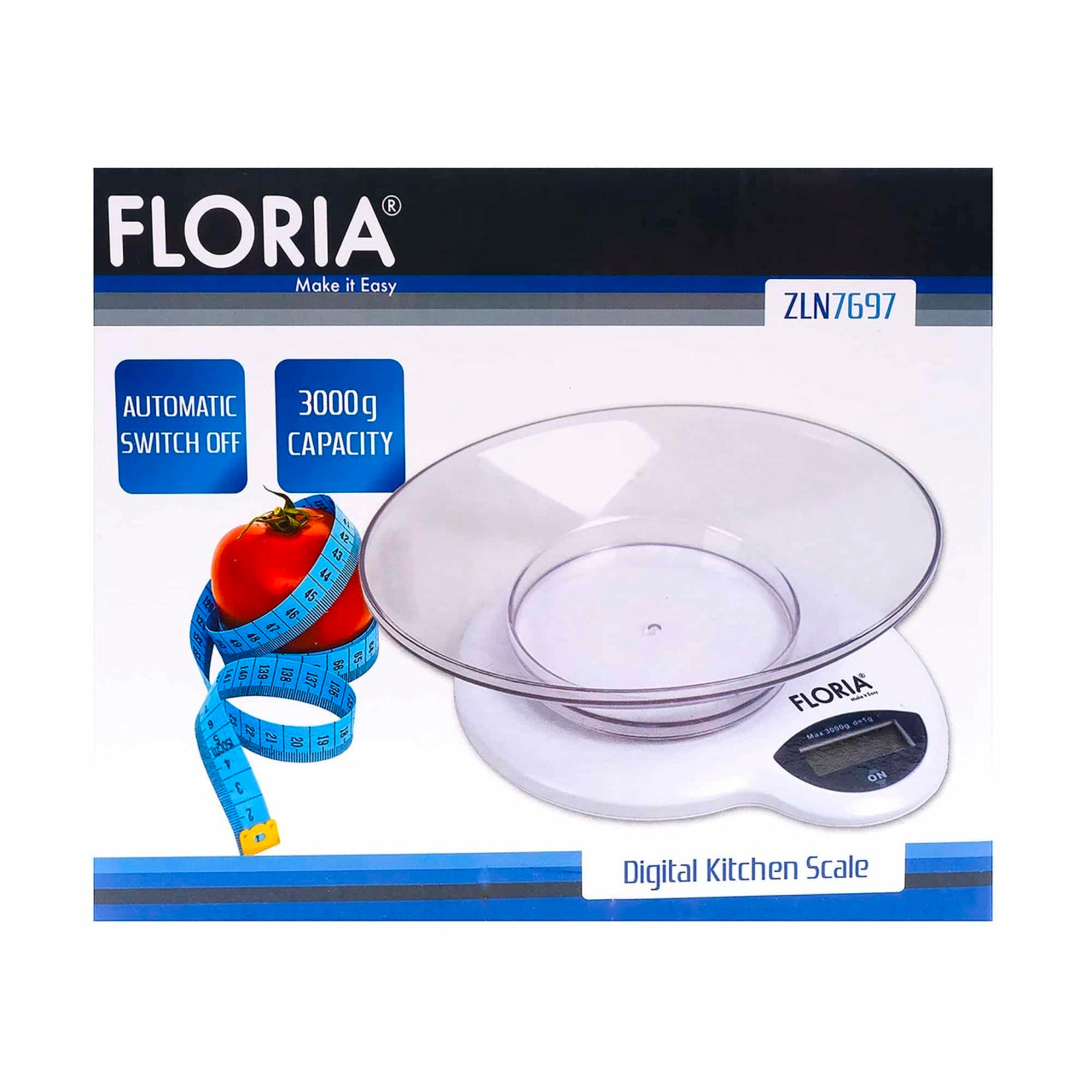 Cantar de bucatarie electronic, alb, capacitate 3kg, precizie 1g
