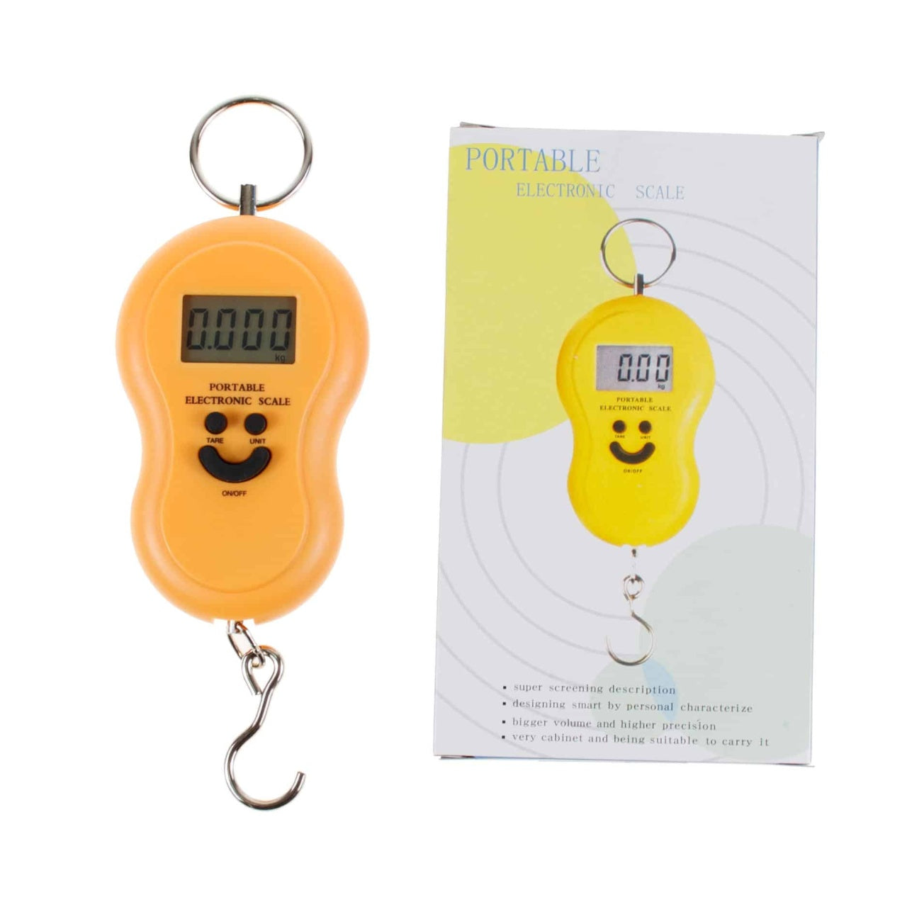 Cantar electronic de mana cu carlig, capacitate 50 kg, ecran LCD luminat