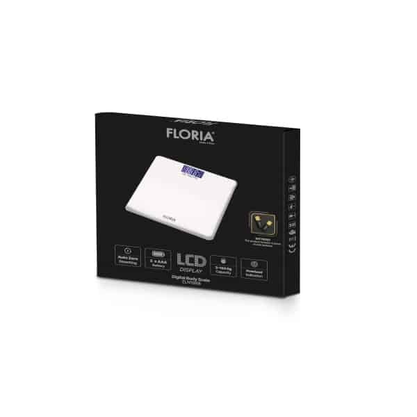 Cantar electronic de persoane din sticla, capacitate 180 kg, afisaj LED, alb