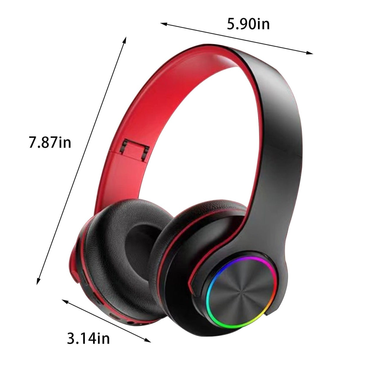 Casti fara fir, conexiune Bluetooth, cu lumini multicolore, pliabile, universale pentru telefoane mobile, negru