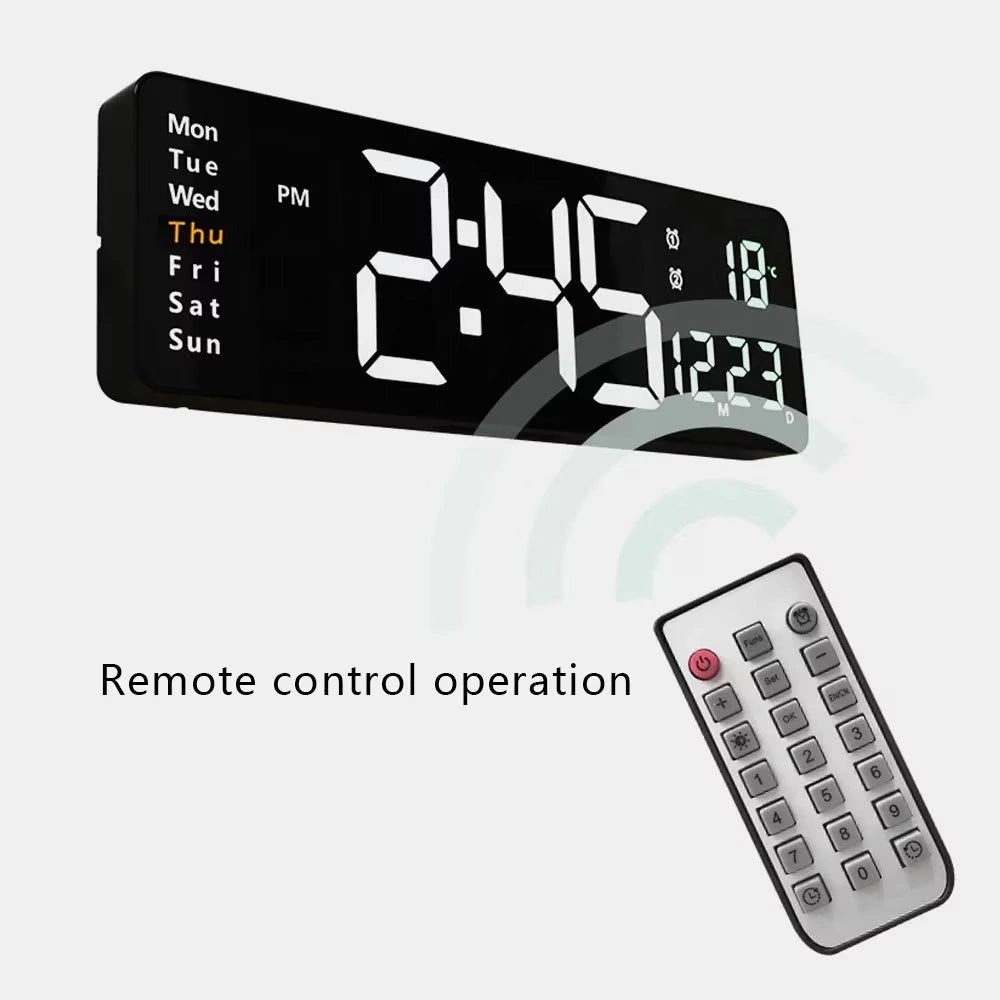 Ceas digital LED DS-6629, cu dată, temperatură și telecomandă – imagine 3