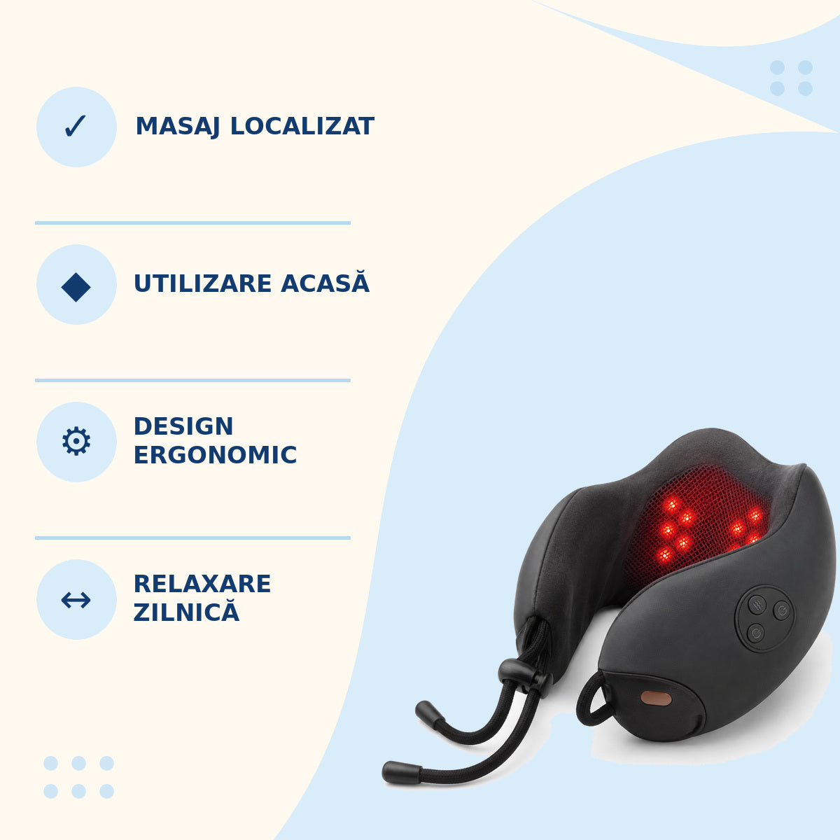 Centură de Masaj și Încălzire pentru Spate, Negru-Roșu – imagine 3