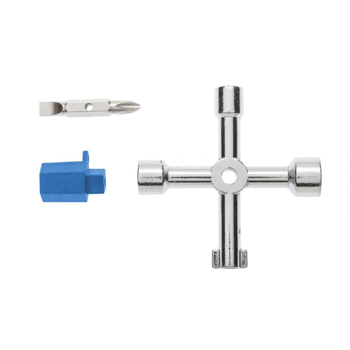 Cheie universala pentru tablouri electrice cu 6 capete, 76mm, zinc turnat