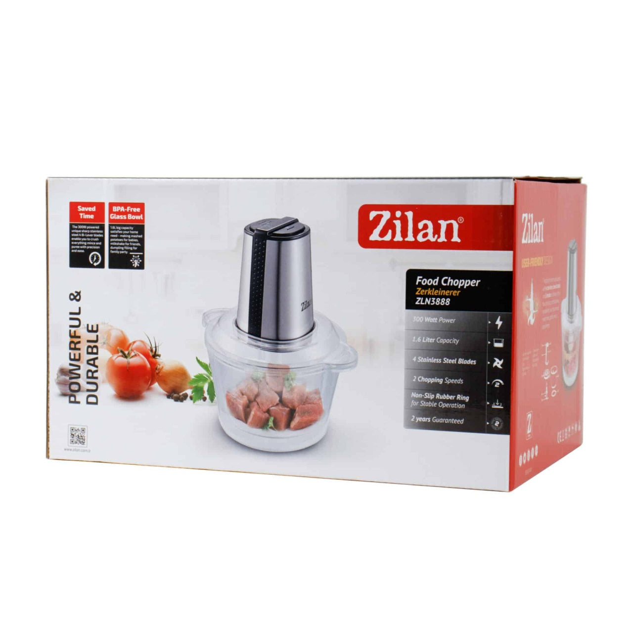 Chopper fructe si legume cu bol 1.6L si putere 300W