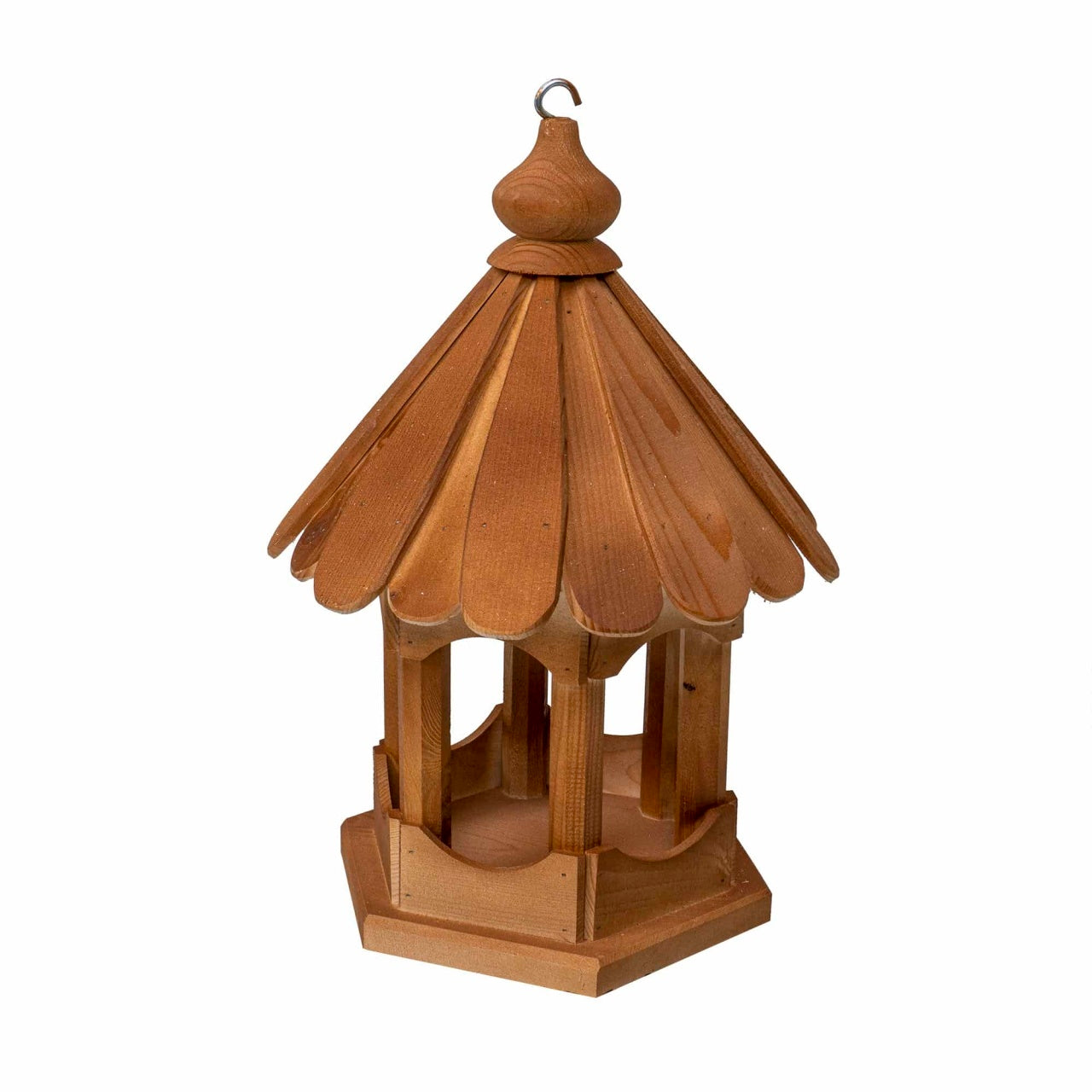 Colivie din lemn pentru pasari, inaltime 45 cm, diametru 33 cm cu agatatoare