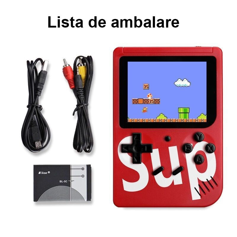 Consola jocuri portabila 400n1, Afisaj LCD, 3.0"", 6 ani +, Rosu