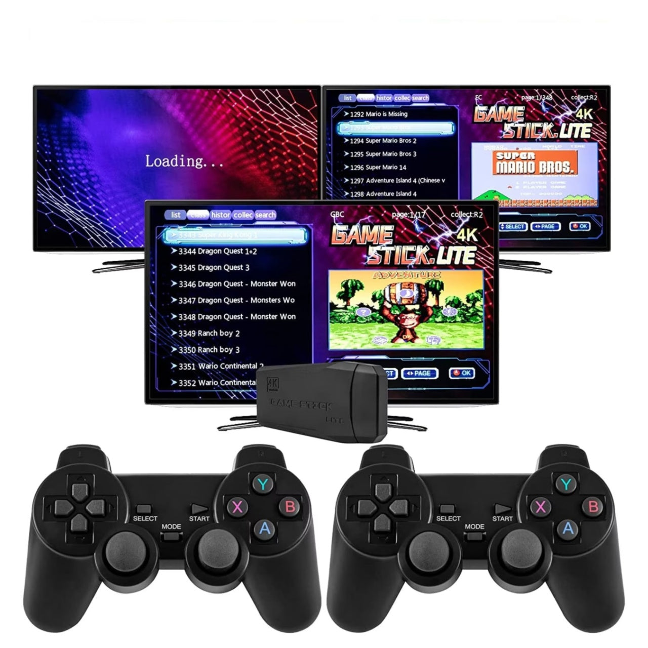 Consola jocuri video retro, ABS, 2.4G wireless, 64GB, pentru TV, suporta pana la 9 emulatori, HDMI, Negru