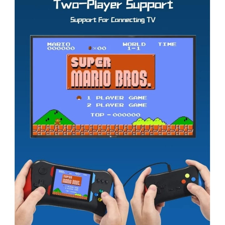 Consola portabila, 2 Jucatori Retro,cu 500 Jocuri, Joystick pentru 2 Jucatori, Conectare TV AV