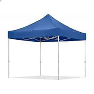 Cort pavilion metalic gradina 3x3m, cadru alb, prelata impermeabila albastra